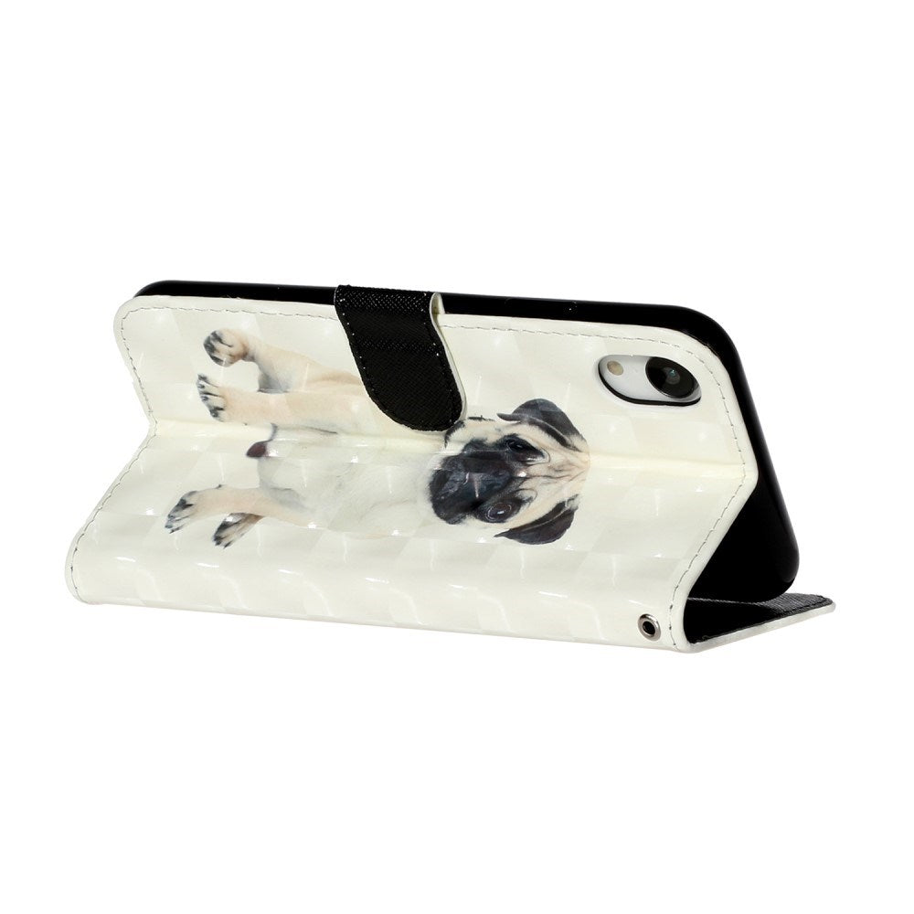 EIDERWOOD iPhone XR Kunstskinn Deksel med Lommebok & Stropp - Hund