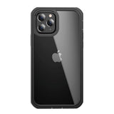 iPhone 12 Pro Max Heavy Duty Case - Håndverker Deksel med Skjermbeskytter - Gjennomsiktig / Svart