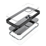 iPhone 12 Pro Max Heavy Duty Case - Håndverker Deksel med Skjermbeskytter - Gjennomsiktig / Svart