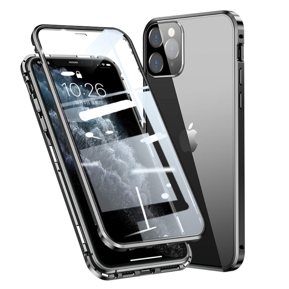 iPhone 11 Pro 360⁰ Magnetisk Deksel med Glass Bak og Forside - Svart