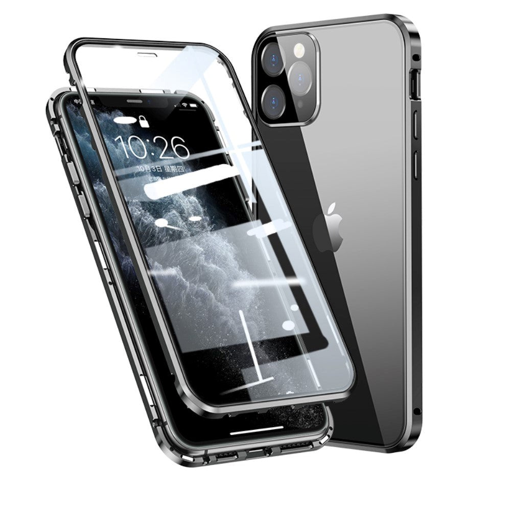 iPhone 11 Pro Max 360 graders magnetisk deksel med glass bak og front - svart