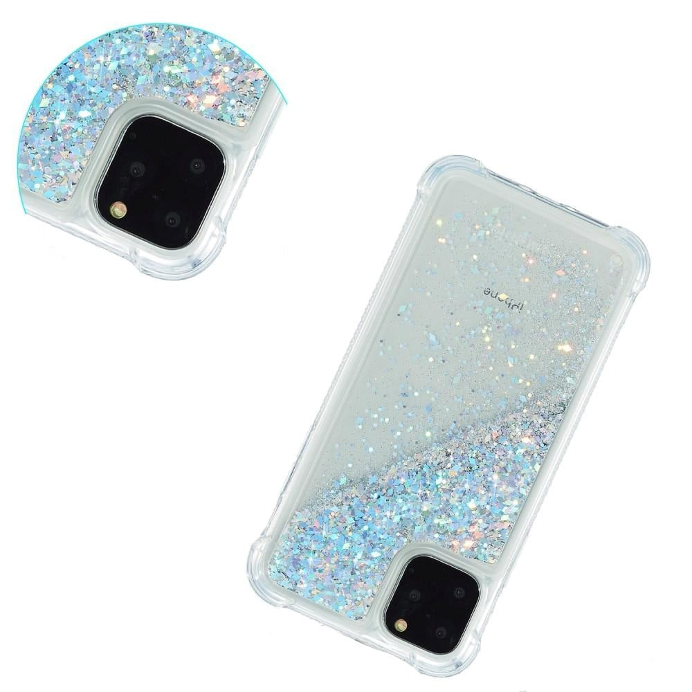 iPhone 12 Mini Plastikk Deksel m. Glitter - Gjennomsiktig / Sølv