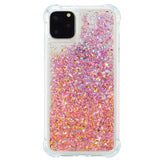 iPhone 12 Mini Plastikk Deksel m. Glitter - Gjennomsiktig / Lyserosa