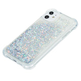 iPhone 12 / 12 Pro Plastikkdeksel m. Glitter - Gjennomsiktig / Sølv