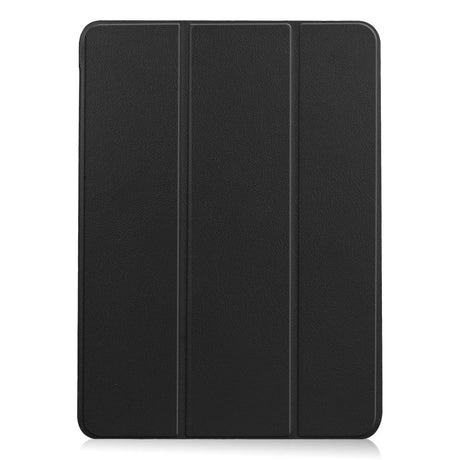 EIDERWOOD iPad Air 10.9-11" (2024-2020) Tri-fold Skinn Flip Deksel med Stylus Pen Holder - Svart