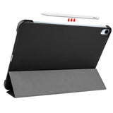 EIDERWOOD iPad Air 10.9-11" (2024-2020) Tri-fold Skinn Flip Deksel med Stylus Pen Holder - Svart