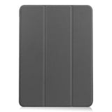 EIDERWOOD iPad Air 10.9-11" (2024-2020) Tri-fold Skinn Flip Deksel med Stylus Pen Holder - Grå