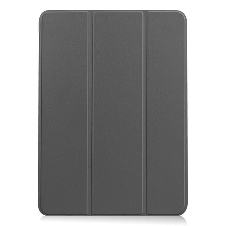 EIDERWOOD iPad Air 10.9-11" (2024-2020) Tri-fold Skinn Flip Deksel med Stylus Pen Holder - Grå