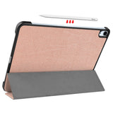 EIDERWOOD iPad Air 10.9-11" (2024-2020) Tri-fold Skinn Flip Deksel med Stylus Pen Holder - Rose Gold