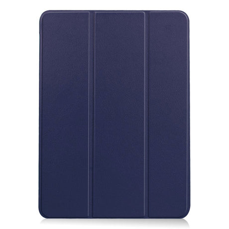 EIDERWOOD iPad Air 10.9-11" (2024-2020) Tri-fold Skinn Flip Deksel med Stylus Pen Holder - Mørke Blå