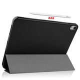 iPad Air 10.9-11" (2024-2020) Litchi Tri-Fold Skinndeksel med Apple Pencil Holder - Svart