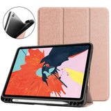 iPad Air 10.9-11" (2024-2020) Litchi Tri-Fold Skinndeksel med Apple Pencil Holder - Rose Gold