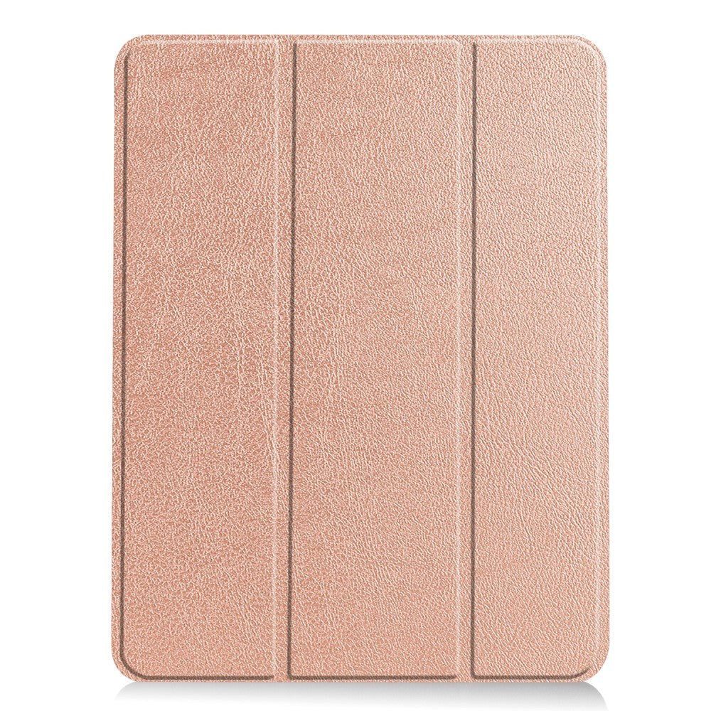 iPad Air 10.9-11" (2024-2020) Litchi Tri-Fold Skinndeksel med Apple Pencil Holder - Rose Gold