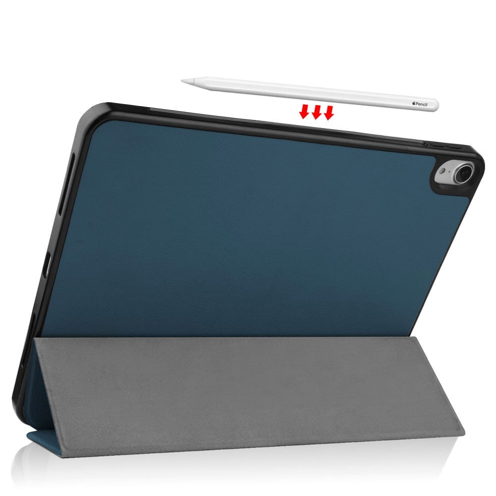 iPad Air 10.9-11" (2024-2020) Litchi Tri-Fold Skinndeksel med Apple Pencil Holder - Grønn