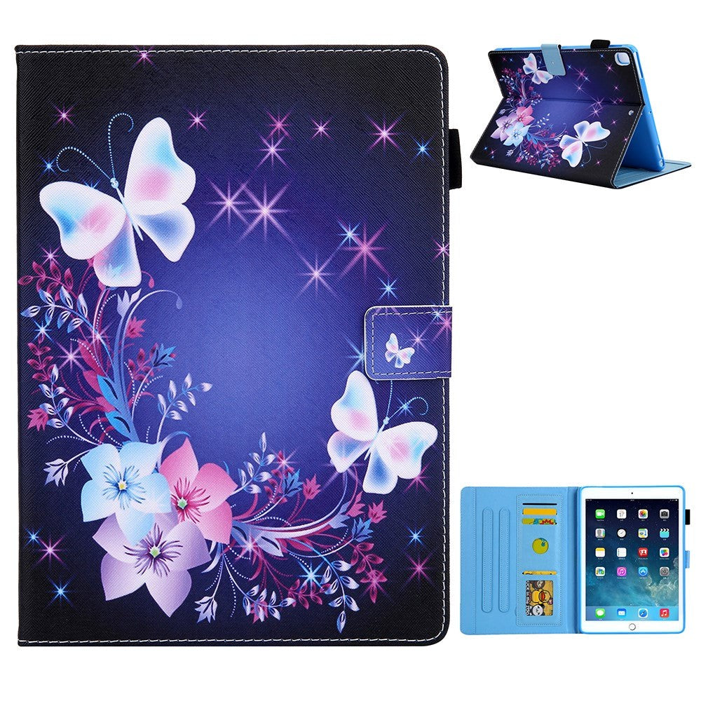 iPad 10.2" (2020 / 2019) / Air (2019) / Pro 10.5" PU Skinndeksel m. Stand - Blomster og Sommerfugler