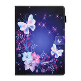 iPad 9.7 (2018-2017) / iPad Air / iPad Air 2 PU Skinndeksel m. Stand - Blomster og Sommerfugler