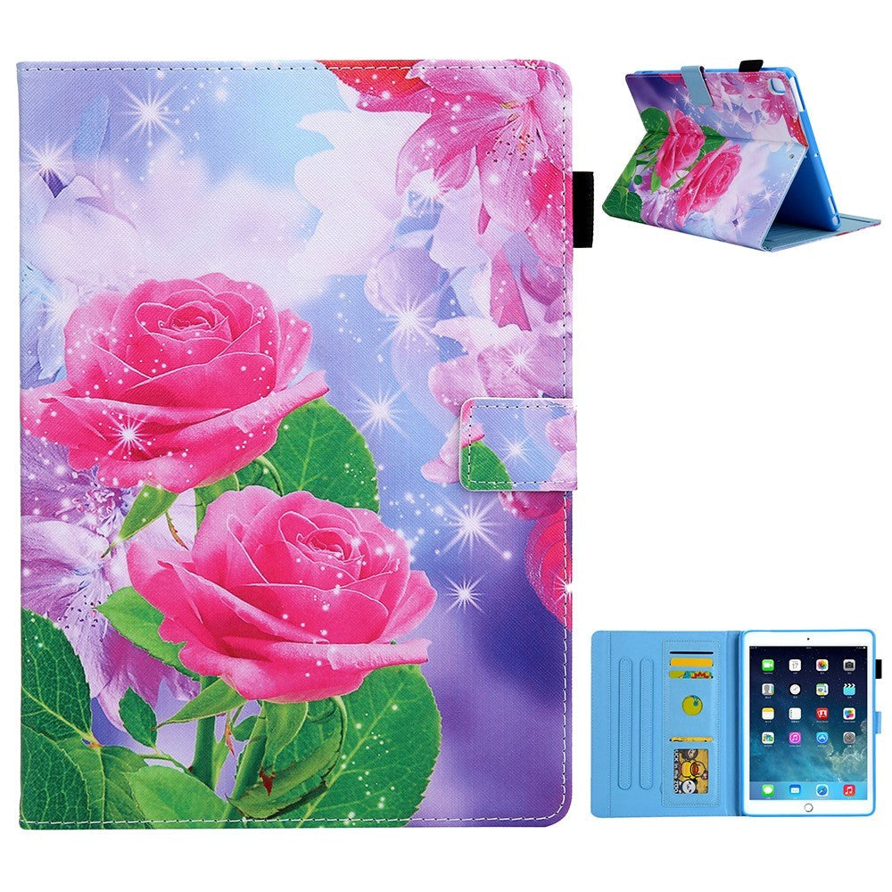 iPad 9.7 (2018-2017) / iPad Air / iPad Air 2 PU Skinndeksel m. Stand - Roser