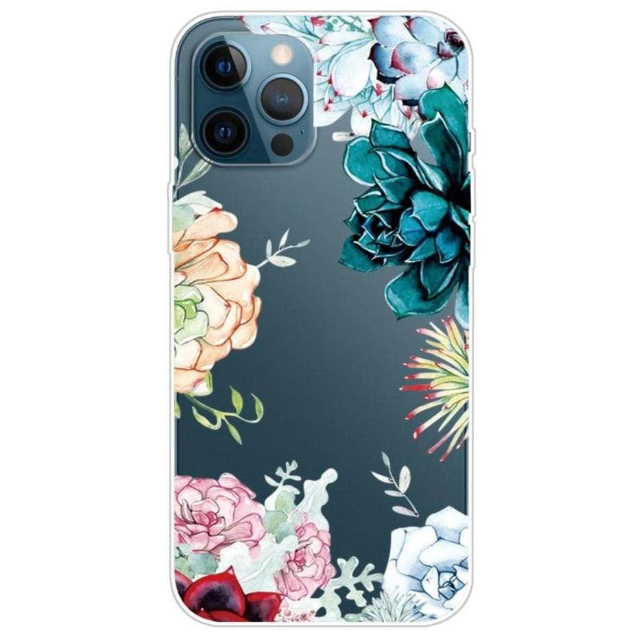 iPhone 13 Pro Max Fleksibelt Plast Bakdeksel - Blomster