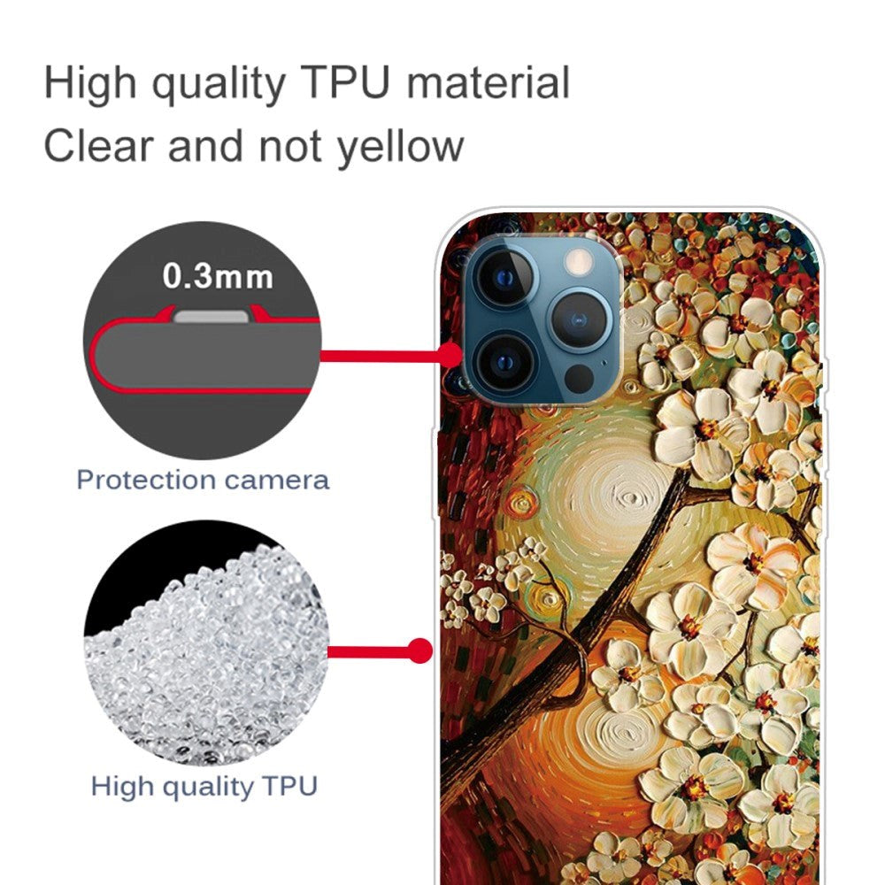 iPhone 13 Pro Max Fleksibel Plast Deksel - Treet med Blomster