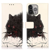 iPhone 13 Pro Max PU Skinn Flip Deksel med Kortholder - Bloody Wolf