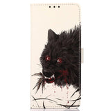 iPhone 13 Pro Max PU Skinn Flip Deksel med Kortholder - Bloody Wolf