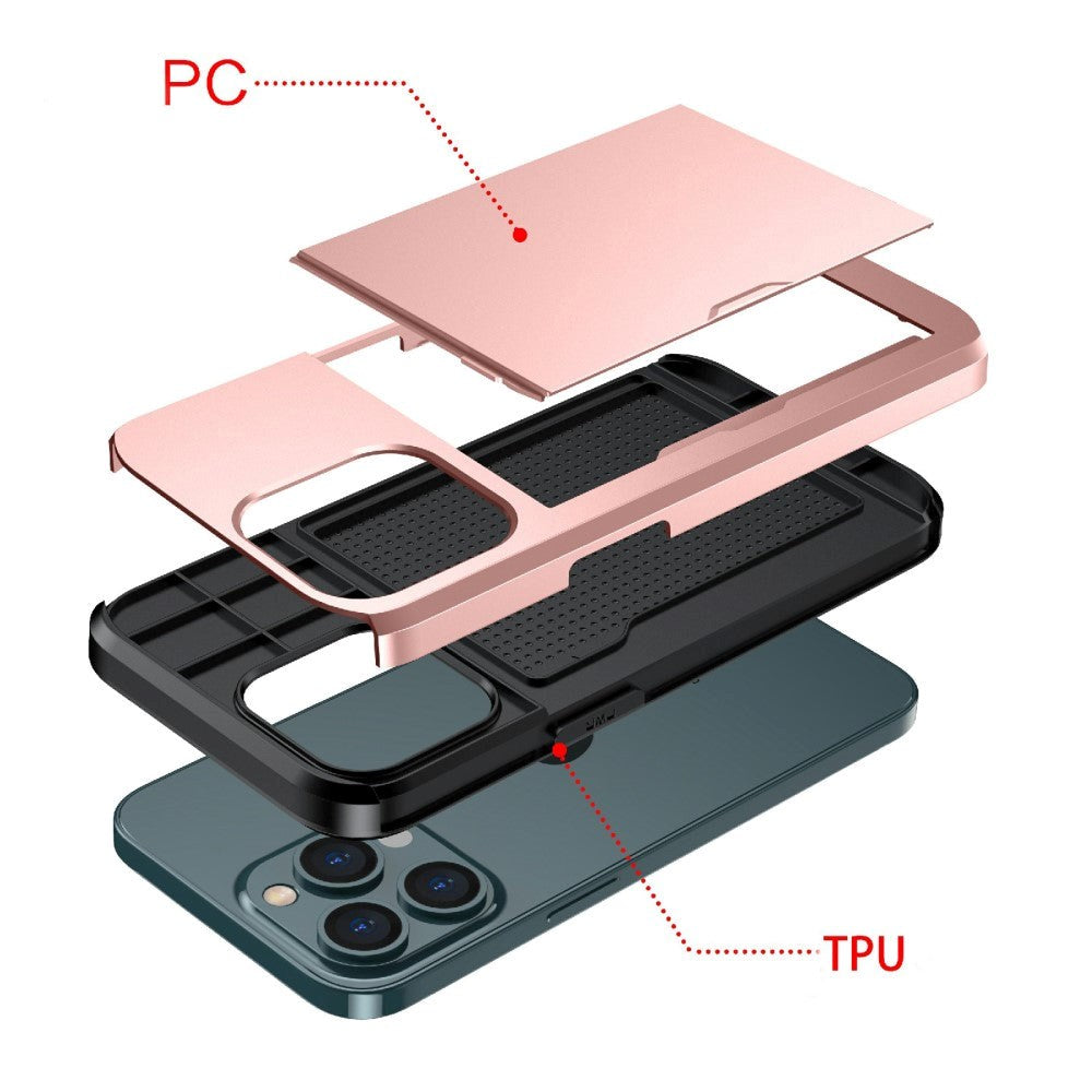 iPhone 13 Pro Drop Proof Deksel m. Lommebok - Mørk Grønn