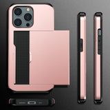 iPhone 13 Pro Max Drop Proof Deksel m. Lommebok - Rose Gold