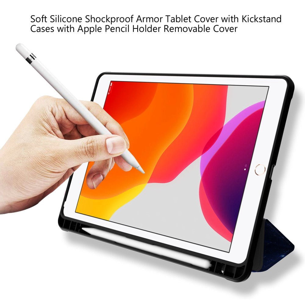 iPad 10.2" (2021 / 2020 / 2019) Flip Deksel m. Ståfunksjon & Pencil Holder - Galaxy