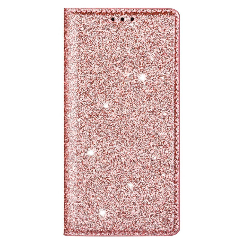 EIDERWOOD iPhone 13 Mini Kunstskinn Deksel m. Lommebok & Stativ - Glitter - Rose Gold