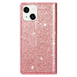 EIDERWOOD iPhone 13 Mini Kunstskinn Deksel m. Lommebok & Stativ - Glitter - Rose Gold