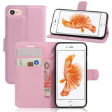 iPhone SE (2022/2020)/8/7 PU skinn Flipdeksel m. Kortholder - Pink