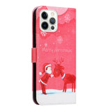 iPhone 13 Pro Leather Jule Flip Deksel med Lommebok - Baby Reinsdyr