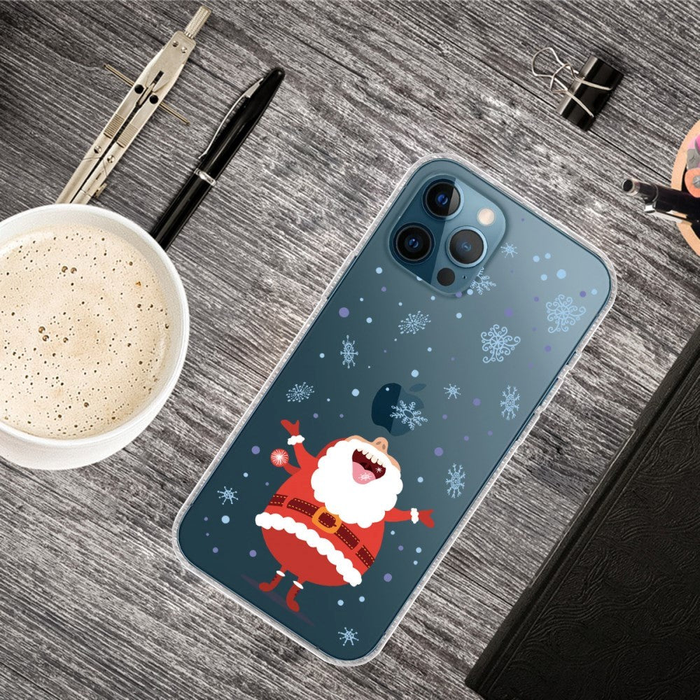 iPhone 13 Pro Max TPU Plast Jul Deksel - Merry Christmas - Glirende julenissen