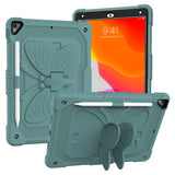 iPad 10.2" (2021 / 2020 / 2019) Butterfly Kickstand Barnedeksel - Mørkegrønn