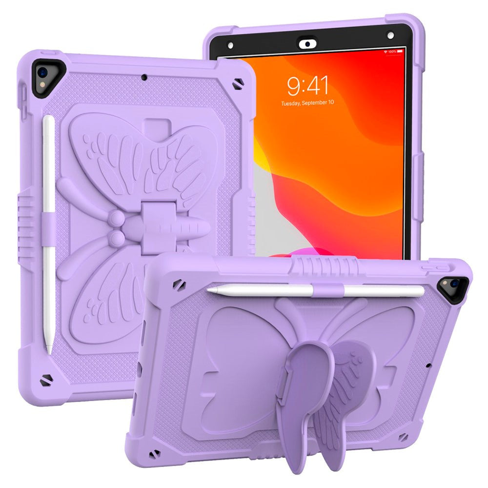 iPad 10.2" (2021 / 2020 / 2019) Butterfly Kickstand Barnedeksel - Lilla