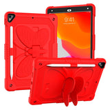 iPad 10.2" (2021/ 2020 / 2019)  Butterfly Kickstand Barnedeksel - Rød