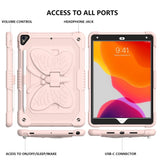 iPad 10.2" (2021 / 2020 / 2019) Butterfly Kickstand Barnedeksel - Rosa