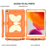 iPad 10.2" (2021 / 2020 / 2019) Butterfly Kickstand Barnedeksel - Oransje & Grå