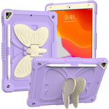 iPad 10.2" (2021 / 2020 / 2019) Butterfly Kickstand Barnedeksel - Lilla & Grå