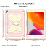 iPad 10.2" (2021 / 2020 / 2019) Butterfly Kickstand Barnedeksel - Rosa & Grå