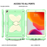 iPad 10.2" (2021 / 2020 / 2019) Butterfly Kickstand Barnedeksel - Grønn & Grå