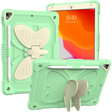 iPad 10.2" (2021 / 2020 / 2019) Butterfly Kickstand Barnedeksel - Grønn & Grå