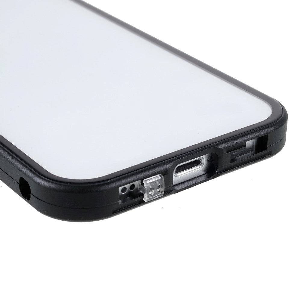 iPhone 13 Mini Magnetisk Metall Deksel med Glass Foran & Bak - Svart