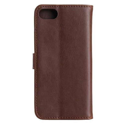 iPhone SE (2022/2020)/8/7 Wallet Skinn Deksel m. Lommebok Mørkebrun