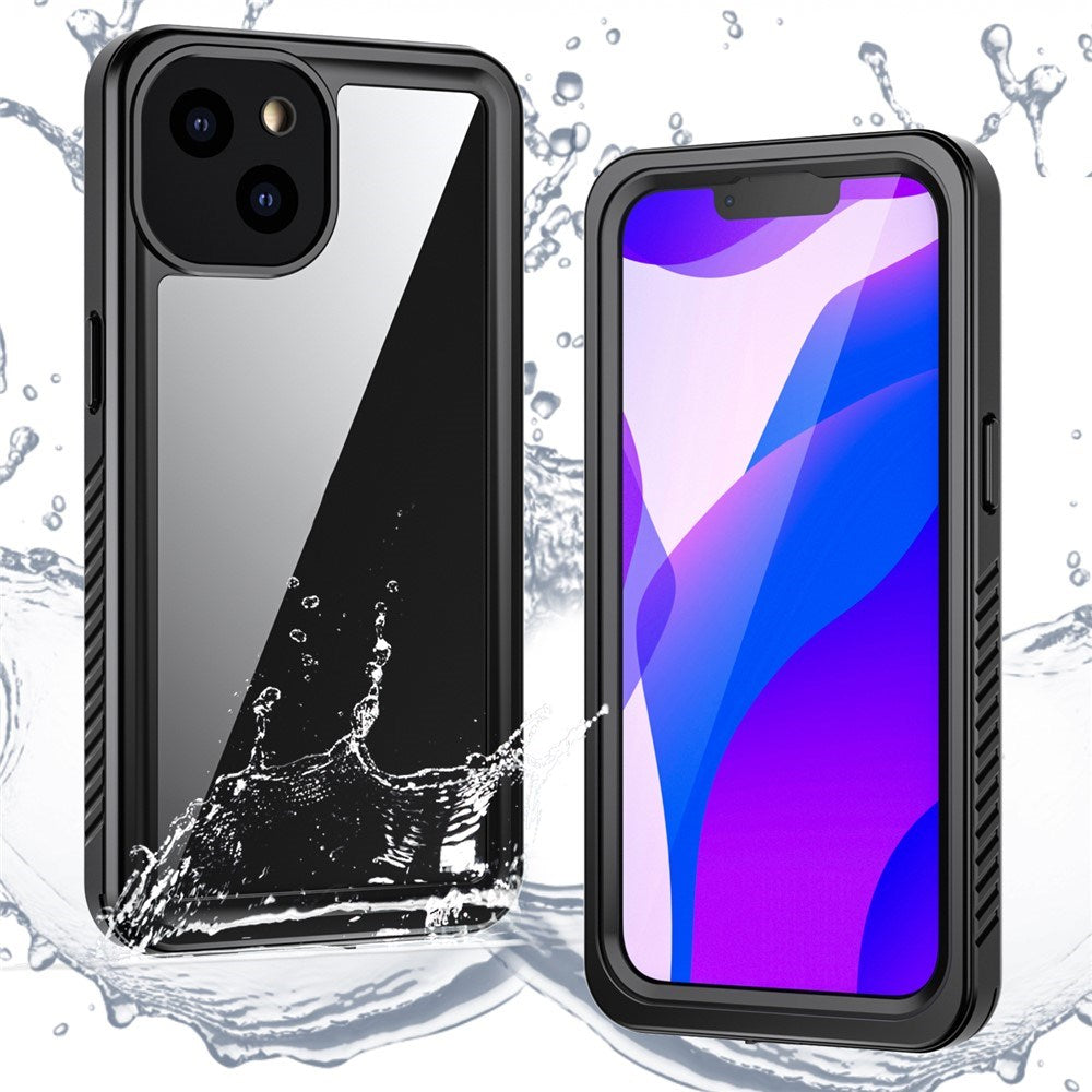 iPhone 13 IP68 Støv- & Vanntett Deksel - Gjennomsiktig / Svart
