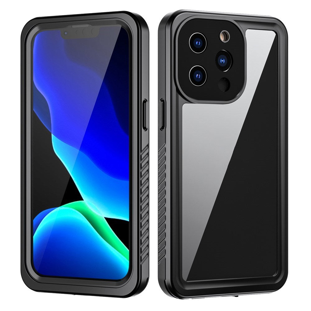 iPhone 13 Pro IP68 Støv- & Vanntett Deksel - Gjennomsiktig / Svart