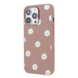 iPhone 13 Pro Fleksibelt Plast Deksel med Blomster - Brown