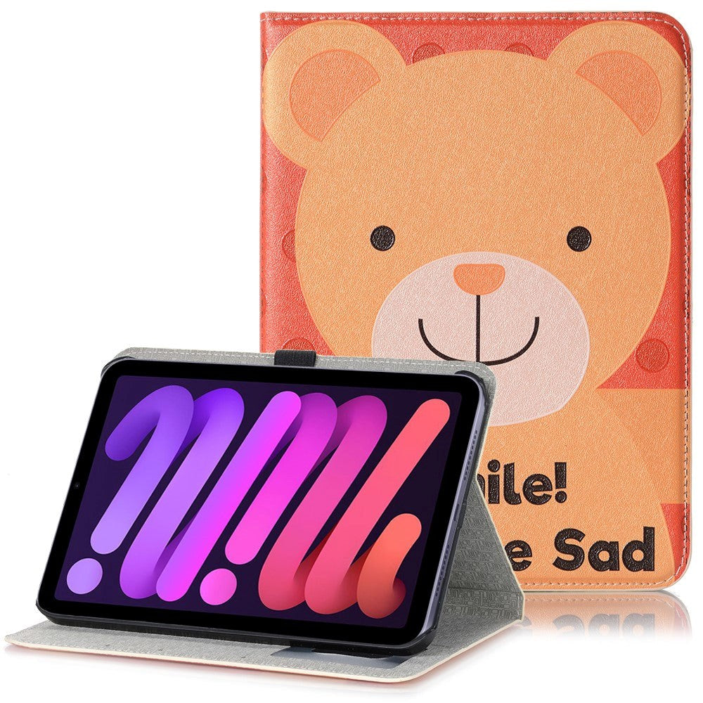 iPad Mini (2021) Kunst Skunn Deksel med Lommebok & Touch Pen Holder - Bamse