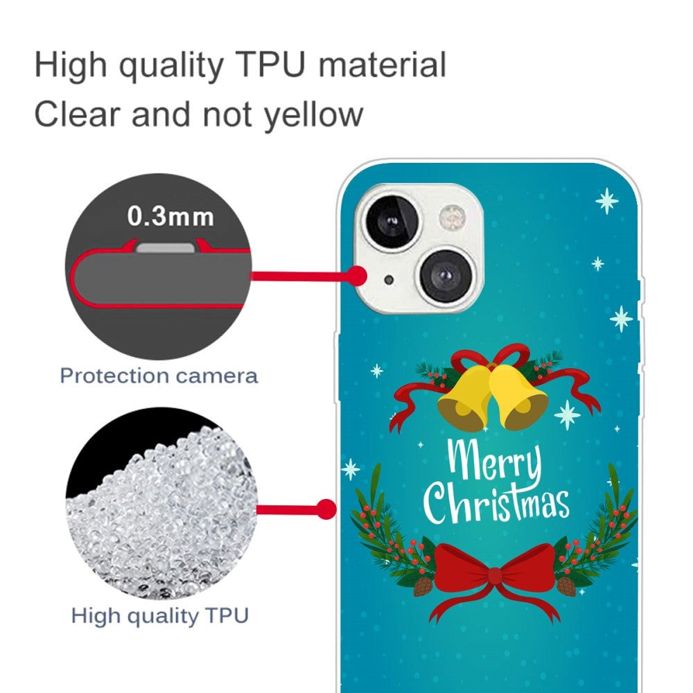 iPhone 13 Fleksibelt Plast Jul Deksel - Merry Christmas - Juleklokker