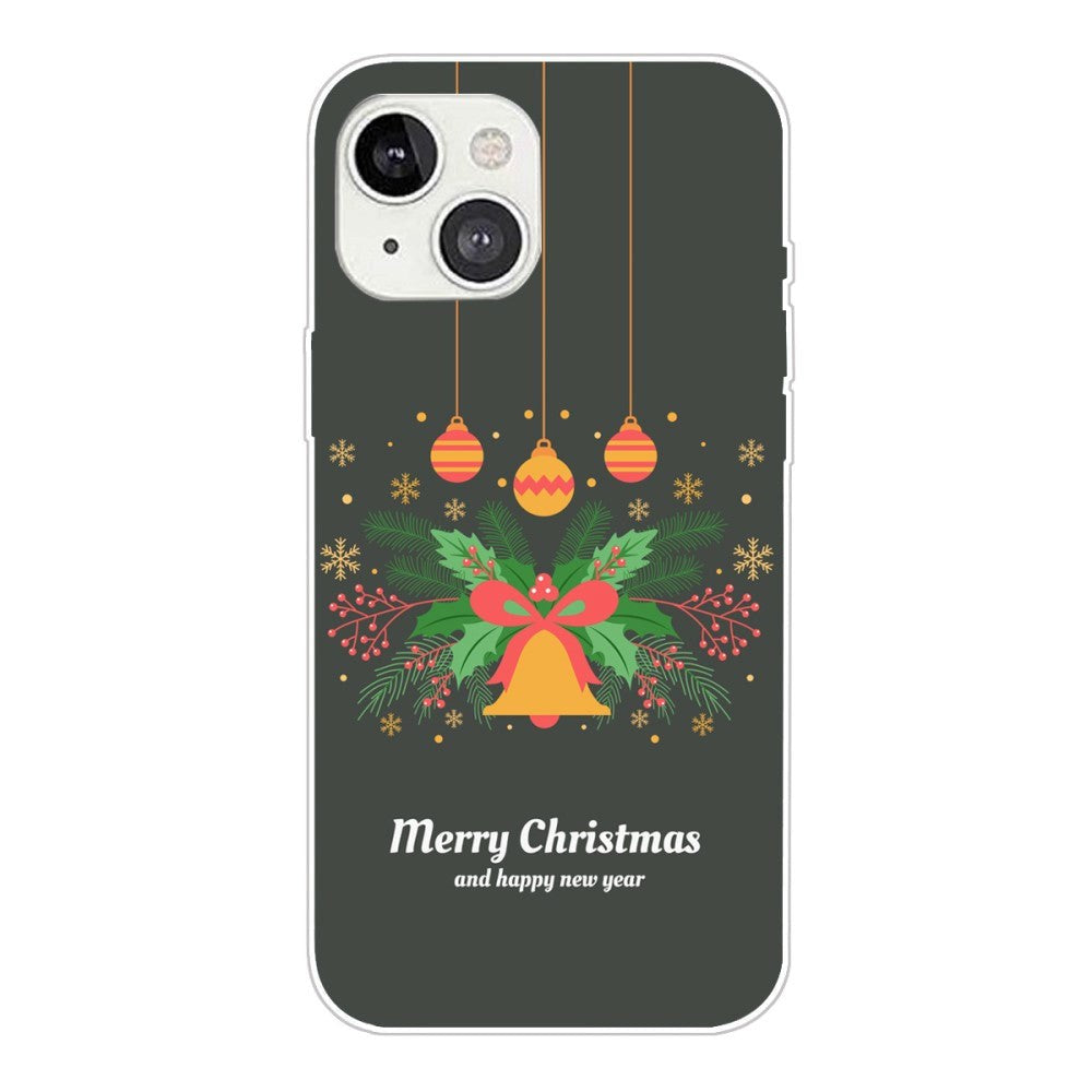 iPhone 13 Fleksibelt Plast Jul Deksel - Merry Christmas - Julekrans & Juleklokke